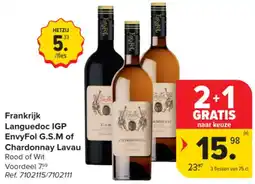 Carrefour Market Frankrijk Languedoc IGP EnvyFol G.S.M of Chardonnay Lavau aanbieding