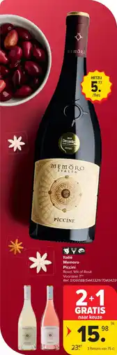Carrefour Market Italië Memoro Piccini aanbieding