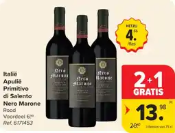 Carrefour Market Italië Apulië Primitivo di Salento Nero Marone aanbieding