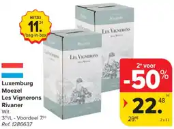 Carrefour Market Luxemburg Moezel Les Vignerons Rivaner aanbieding