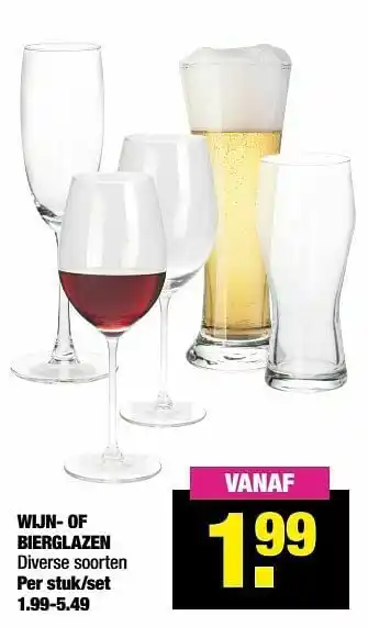 Wijn- of bierglazen