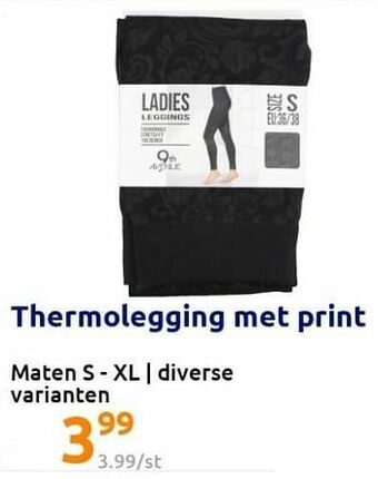 Action Thermolegging met print aanbieding