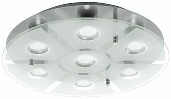 Zelfbouwmarkt Plafonnier Mat Chroom/glas 7 Led Lampen 5w 400 Lumen aanbieding