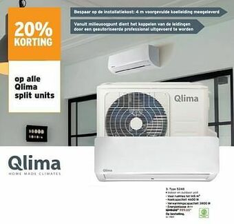 GAMMA Qlima split units type 5248 aanbieding