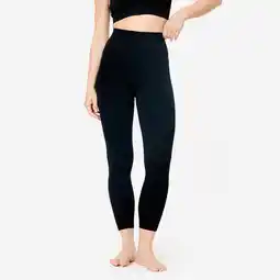 Decathlon 7/8 legging voor hot yoga naadloos zwart aanbieding