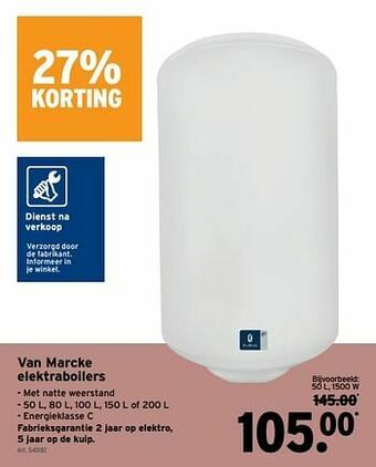 GAMMA Van marcke elektraboilers aanbieding