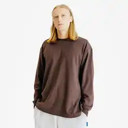 Decathlon Herenshirt met lange mouwen Elementals bruin aanbieding
