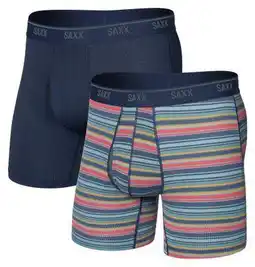 Decathlon Set 2 Saxx Quest Quick-Dry Mesh Harvest Stripe/Navy Blue Boxers (x2) aanbieding