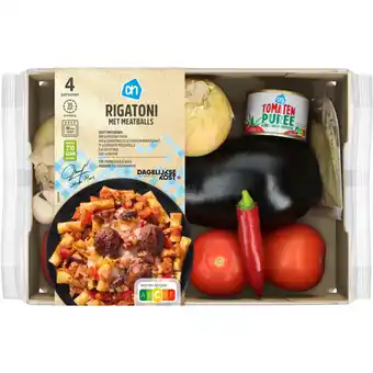 Albert Heijn AH Rigatoni met meatballs verspakket bel aanbieding