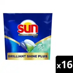 Albert Heijn Sun Brilliant shine plus vaatwascapsules aanbieding