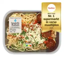 Albert Heijn AH Verse maaltijd spaghetti meatballs aanbieding