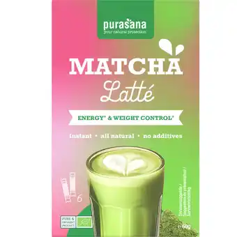 Albert Heijn Purasana Matcha latté oploskoffie aanbieding