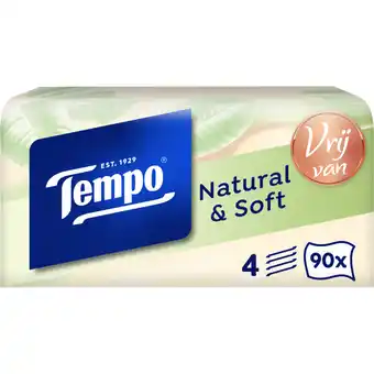 Albert Heijn Tempo Natural & soft box 4-laags zakdoeken aanbieding