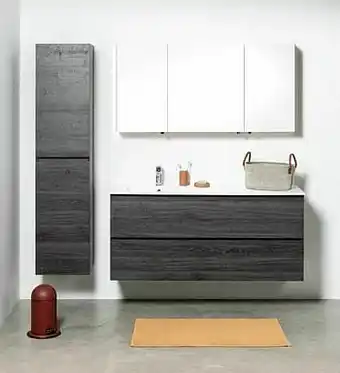 Zelfbouwmarkt Badmeubel Dotan Donkere Eik 1400 Mm Wastafel Mat Links aanbieding