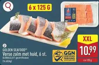Golden seafood verse zalm met huid,