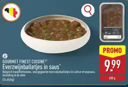 ALDI Gourmet finest cuisine everzwijnballetjes in saus aanbieding