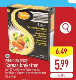 ALDI Primo snacks garnaalkroketten aanbieding