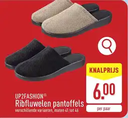 ALDI Up2fashion Ribfluwelen pantoffels aanbieding