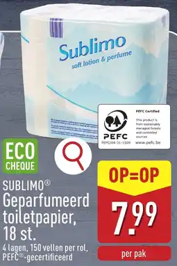 ALDI Sublimo Geparfumeerd toiletpapier aanbieding
