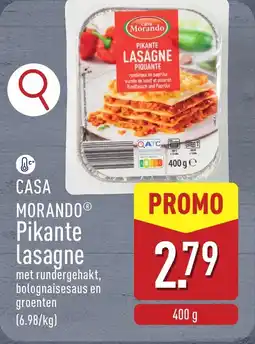 ALDI Casa Morando Pikante Lasagne aanbieding