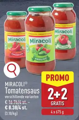 ALDI Miracoli Tomatensaus aanbieding
