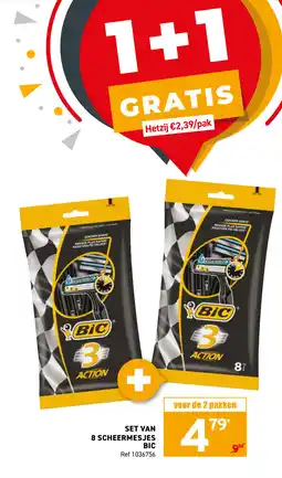 Trafic Set van 8 scheermesjes bic aanbieding