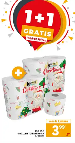 Trafic Set van 4 rollen toiletpapier aanbieding