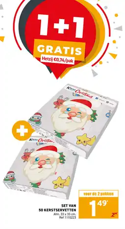 Trafic Set van 50 kerstservetten aanbieding