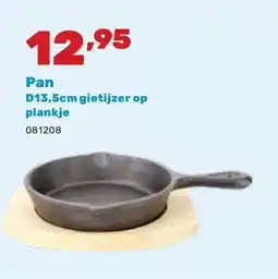 Happyland Pan D13,5cm gietijzer op plankje aanbieding