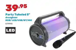 Happyland Party Tubeled 5 draagbaar RGB LED USB BT MIC aanbieding