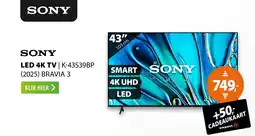 Expert SONY LED 4K TV K-43S39BP aanbieding