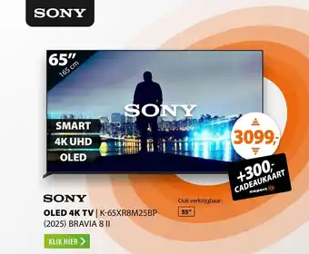 SONY OLED 4K TV K-65XR8M25BP