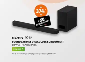 Sony soundbar met draadloze subwoofer