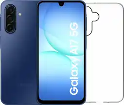 Coolblue Samsung Galaxy A17 128Go Bleu 5G + BlueBuilt Back Cover Transparent aanbieding