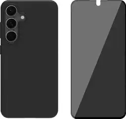 Coolblue BlueBuilt Samsung Galaxy S25 Back Cover Noir + BlueBuilt Protège-écran de Confidentialité Verre aanbieding