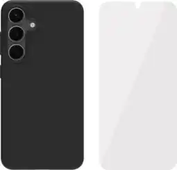 Coolblue BlueBuilt Samsung Galaxy S25 Back Cover Noir + Protège-écran Verre aanbieding