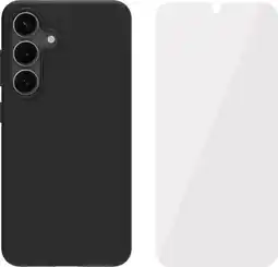 Coolblue BlueBuilt Samsung Galaxy S25 Back Cover Noir + Protège-écran Verre aanbieding