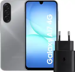 Coolblue Samsung Galaxy A17 128Go Bleu 4G + Samsung Chargeur 25Watts Noir aanbieding