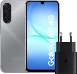 Coolblue Samsung Galaxy A17 128Go Bleu 4G + Samsung Chargeur 25Watts Noir aanbieding