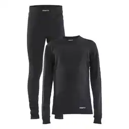 Decathlon Thermo set craft CORE DRY BASELAYER zwart voor kinderen aanbieding