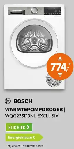Expert Bosch warmtepompdroger WQG235D9NL EXCLUSIV aanbieding