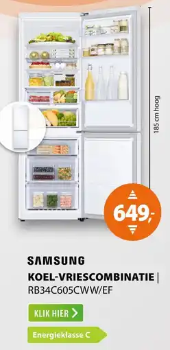 Expert Samsung koel-vriescombinatie RB34C605CWW/EF aanbieding