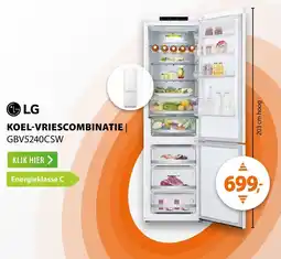 Expert LG koel-vriescombinatie GBV5240CSW aanbieding