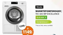 Expert Miele warmtepompdroger tec 655 wp excellence aanbieding