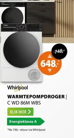 Expert Whirlpool warmtepompdroger C WD 86M WBS aanbieding