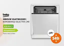 Expert Beko inbouw vaatwasser selective line BDIN38640Q2 aanbieding