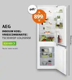Expert AEG inbouw koel- vriescombinatie TSC5S181DF COLDSENSE aanbieding