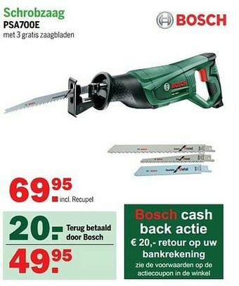 Van Cranenbroek Bosch schrobzaag psa700e aanbieding