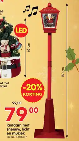Yess lantaarn met sneeuw, licht en muziek aanbieding