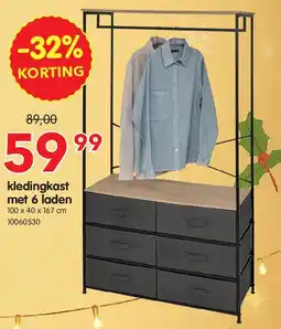 Yess kledingkast met 6 laden aanbieding